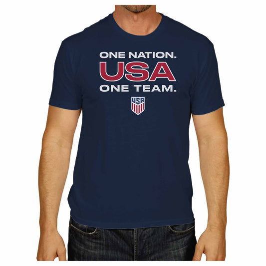 USA National Team USA National Team The Victory Officially Licensed Unisex Adult US National Soccer Team One Nation One Team Slogan Short Sleeve T-Shirt