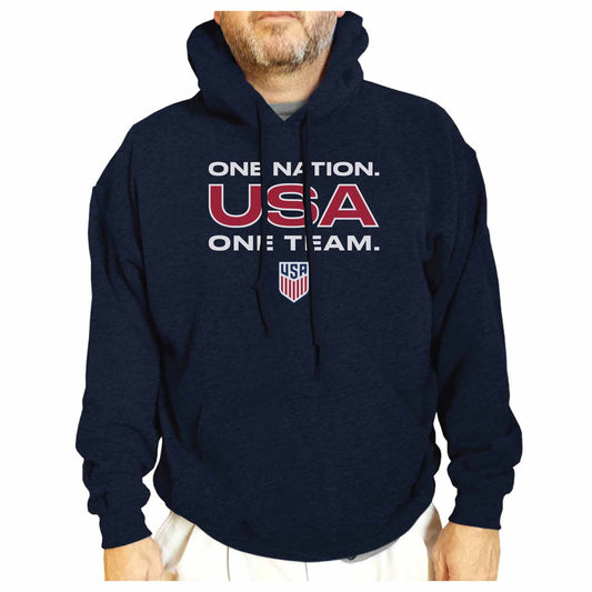 USA National Team USA National Team The Victory Officially Licensed Unisex Adult US National Soccer Team One Nation One Team Slogan Hooded Sweatshirt