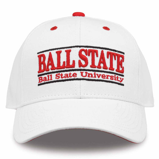 Ball State Cardinals  Adult Game Bar Adjustable Hat - White