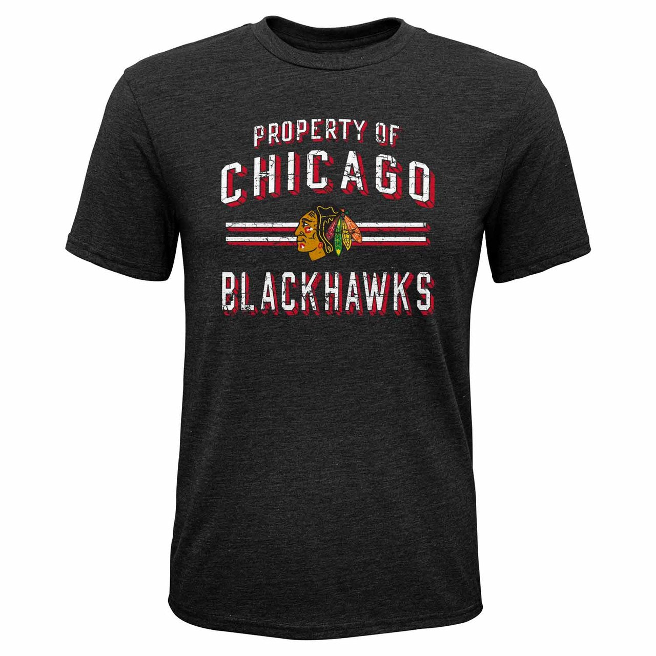 Chicago Blackhawks Chicago Blackhawks  Youth NHL Lined Up Triblend T-Shirt