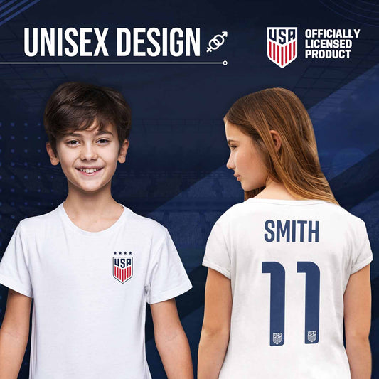 USA National Team USA National Team The Victory Officially Licensed Youth US Women's National Soccer Team Sophia Smith Name & Number T-Shirt
