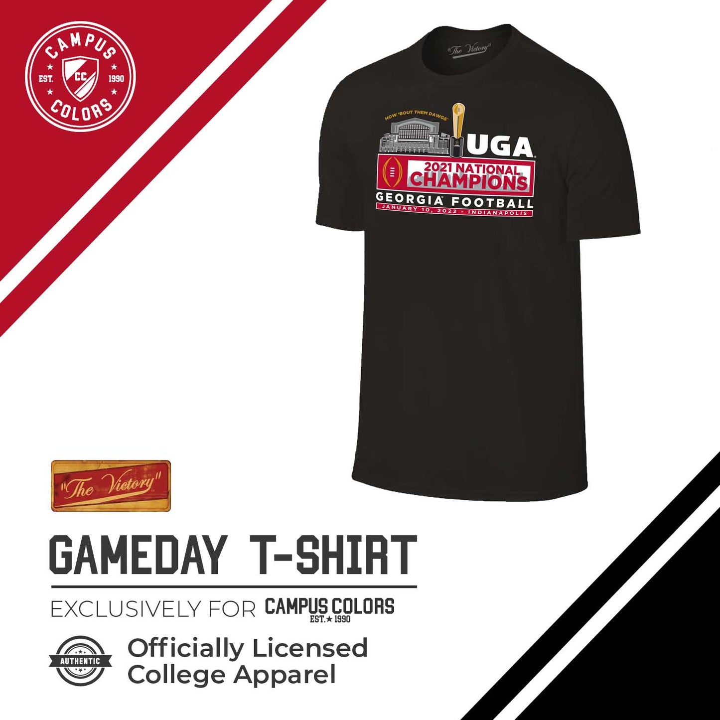 Georgia Bulldogs  2021 Adult Undisputed National Champions Short Sleeve T-Shirt