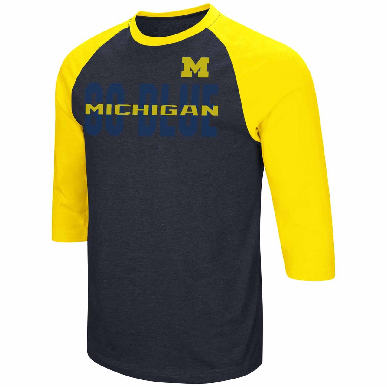 Michigan Wolverines Michigan Wolverines  Adult NCAA Steal Home 3/4 Sleeve Shirt