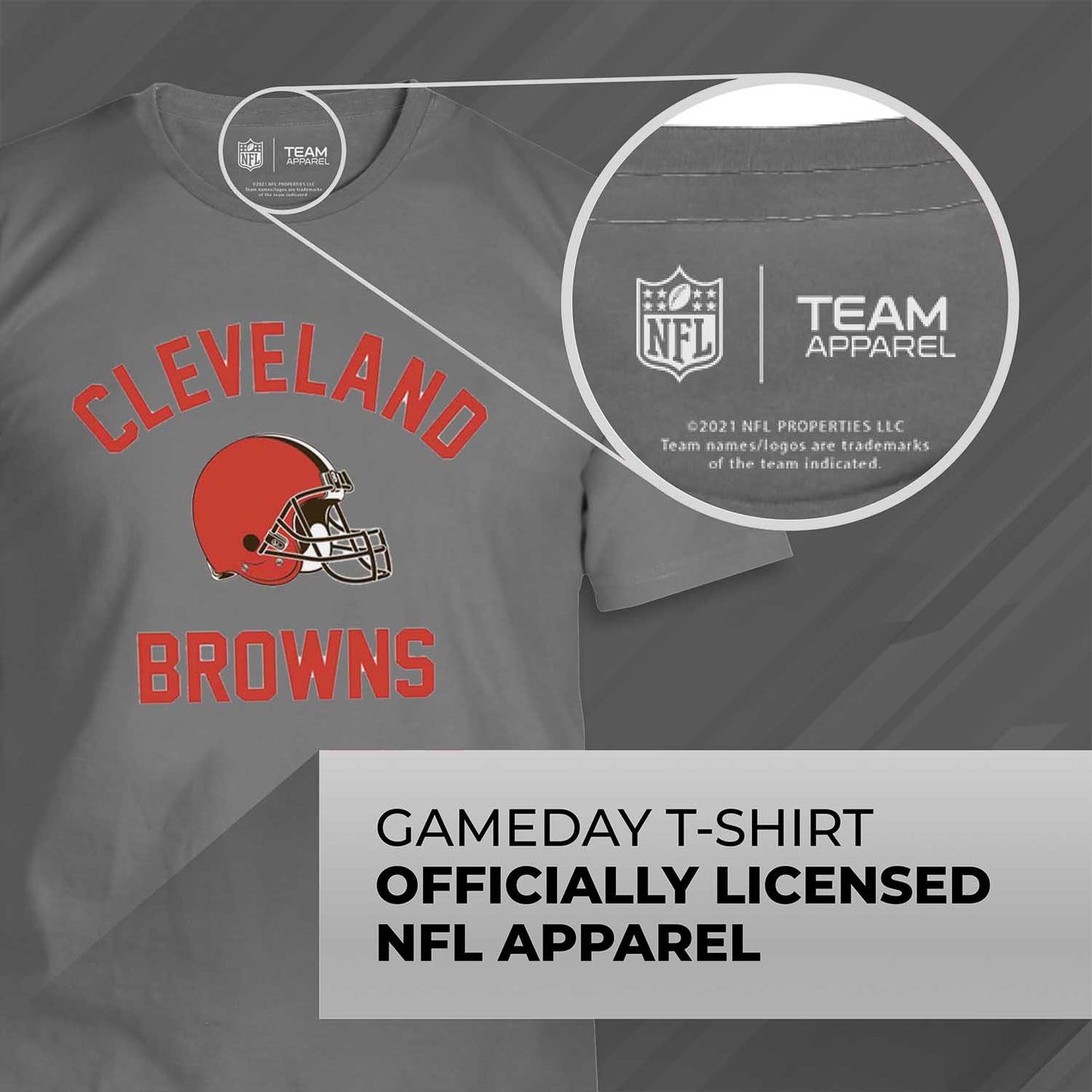 Cleveland Browns NFL Gameday Adult Pro Football T-Shirt - Gray