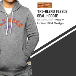 Clemson Tigers Clemson Tigers College Gray University Seal Hooded Sweatshirt