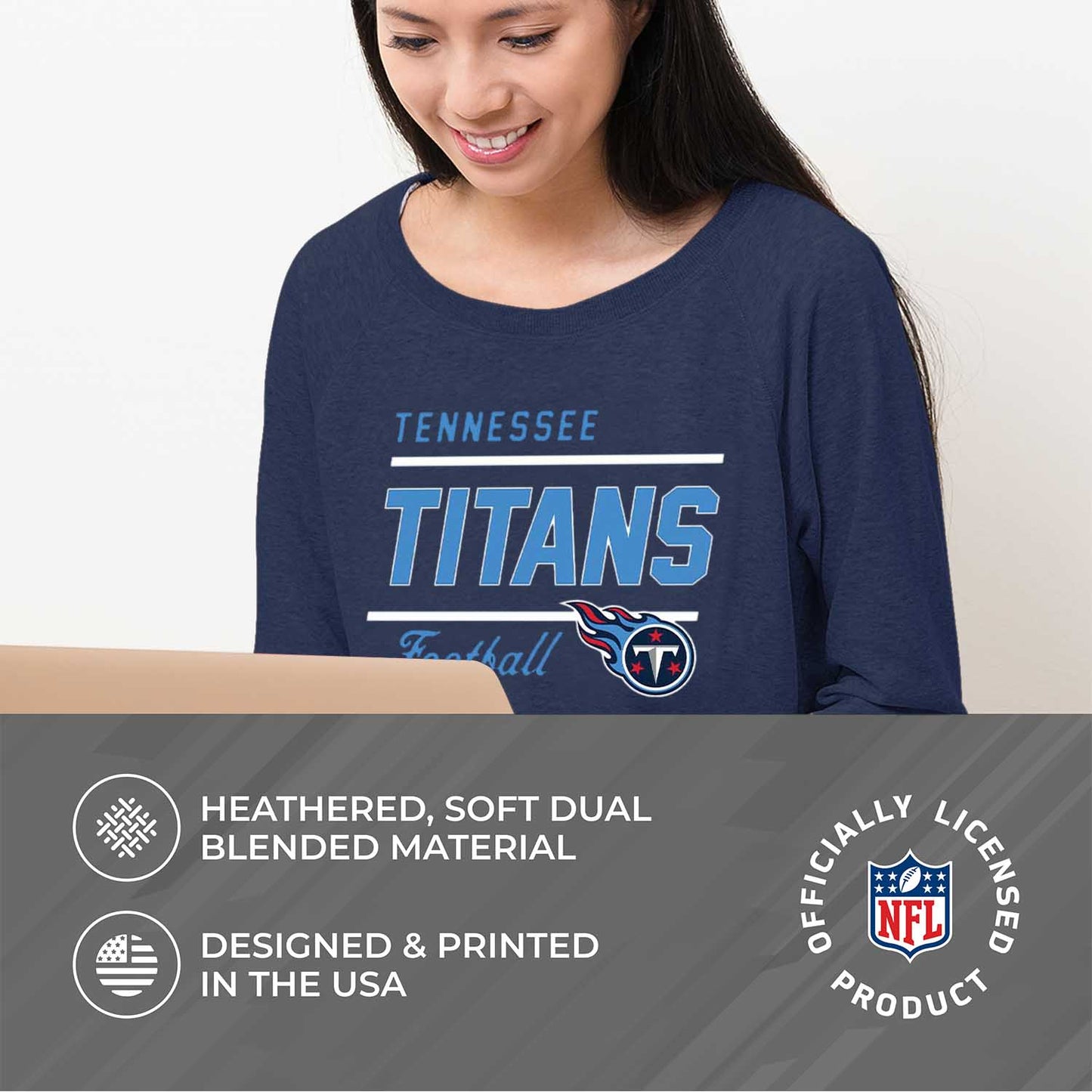 Tennessee Titans Tennessee Titans NFL Womens Crew Neck Light Weight