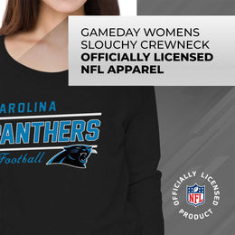 Carolina Panthers NFL Womens Crew Neck Light Weight - Black