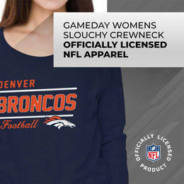 Denver Broncos NFL Womens Crew Neck Light Weight - Navy