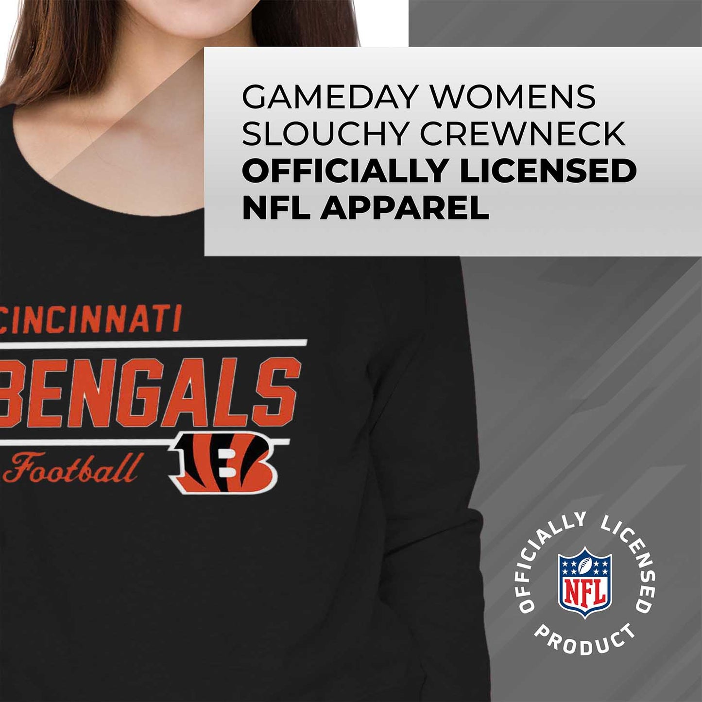 Cincinnati Bengals Cincinnati Bengals NFL Womens Crew Neck Light Weight