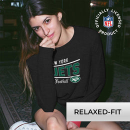 New York Jets NFL Womens Crew Neck Light Weight - Charcoal