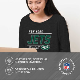 New York Jets NFL Womens Crew Neck Light Weight - Charcoal