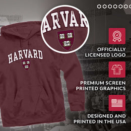 Harvard Crimson Harvard Crimson Campus Colors Adult Arch & Logo Soft Style Gameday Hooded Sweatshirt