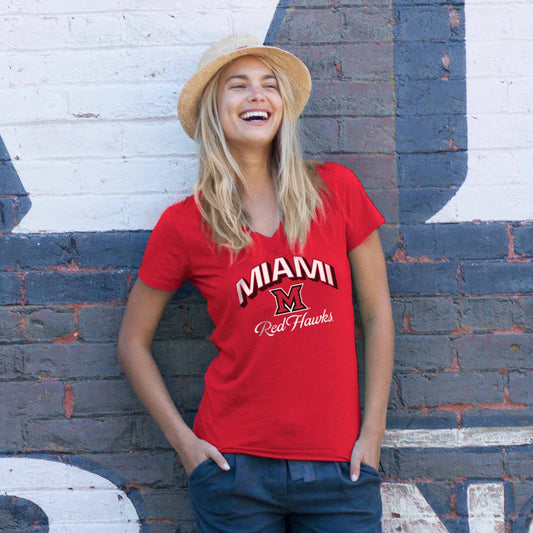 Miami Redhawks Miami Redhawks Womens Dedicated Fan Signature Diva V-Neck