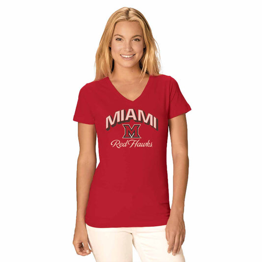 Miami Redhawks Miami Redhawks Womens Dedicated Fan Signature Diva V-Neck