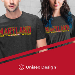 Maryland Terrapins Adult Short Sleeve Charcoal T Shirt Officially Licensed University & College Apparel - Charcoal