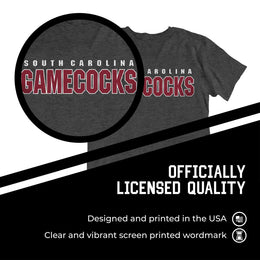 South Carolina Gamecocks Adult Short Sleeve Charcoal T Shirt Officially Licensed University & College Apparel - Charcoal